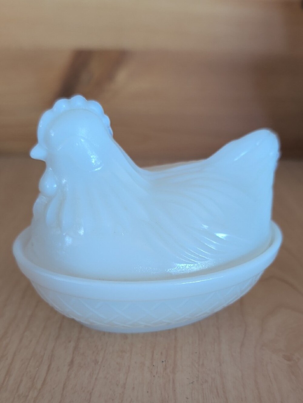 VTG. Hazel Atlas White Milk Glass Hen on Nest Trinket Dish - White - Picture 8 of 11